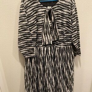 eShakti Black and White Zebra Print Dress